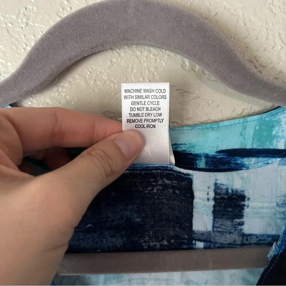 Natori Sleep Shirt Women's Large Glaze Dynasty Blue Abstract Print Lounge - Picture 9 of 9